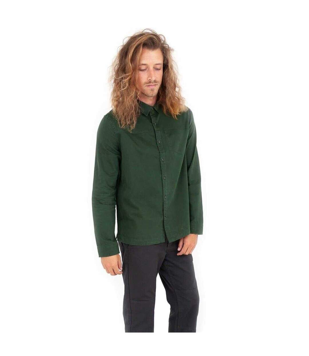 Mens Chest Pocket Long-sleeved Shirt Pine Roamers-4