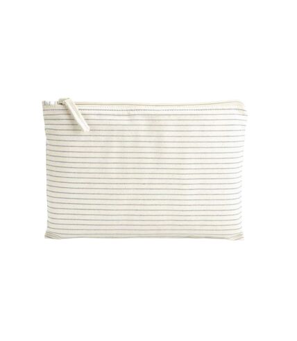Westford Mill Striped Natural Cotton Toiletry Bag (Gray) (S) - UTRW9845