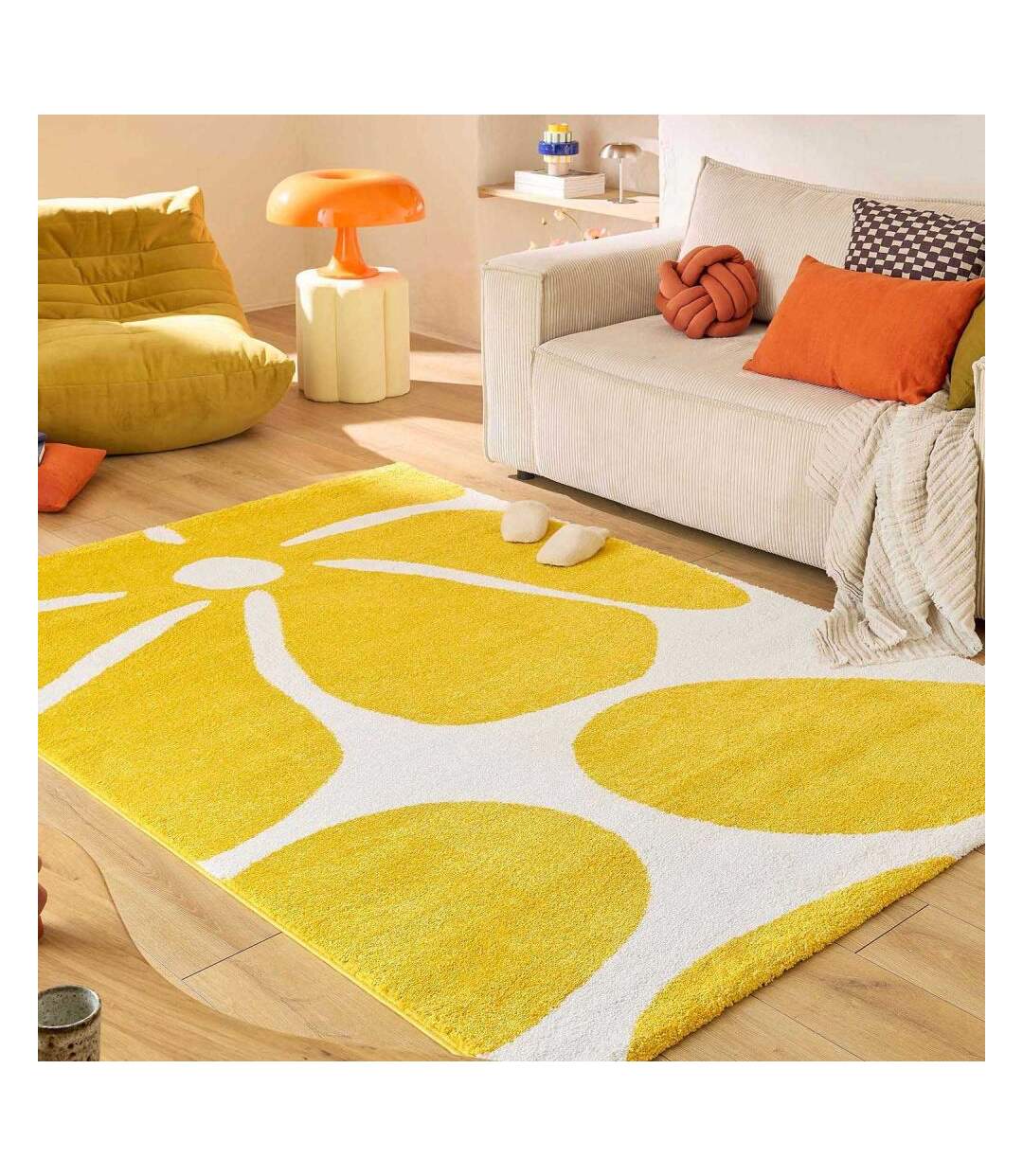 Tapis intérieur à poils longs Swing 385 jaune 200 x 280 cm