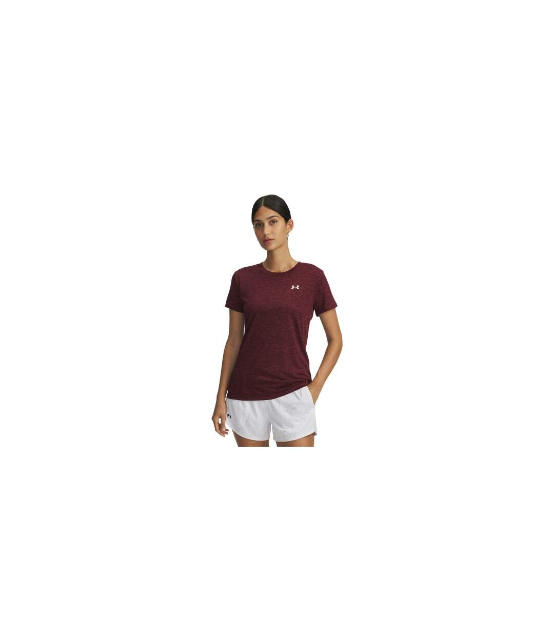 T-shirt Manches Courtes Motif/style À Nœud Femme Bordeaux Foncé Under Armour-1