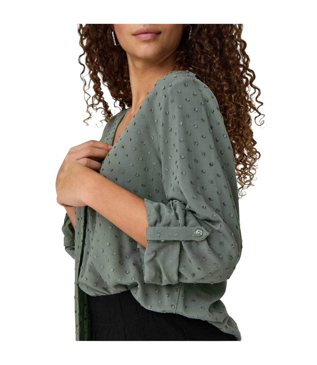 Chemise Manches Longues Motif/style À Pois Femme Gris Only-3