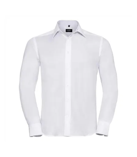 Chemise À Manches Longues Sans Repassage Homme Blanc Russell
