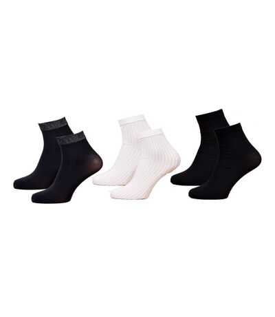 Chaussettes femme DIM en Coton Confort et Elegance -Assortiment modèles photos selon arrivages- Pack de 3 Paires Socquettes Ba&sh