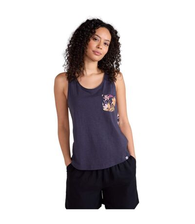 Womens/ladies sophie flowers tank top dark blue Animal