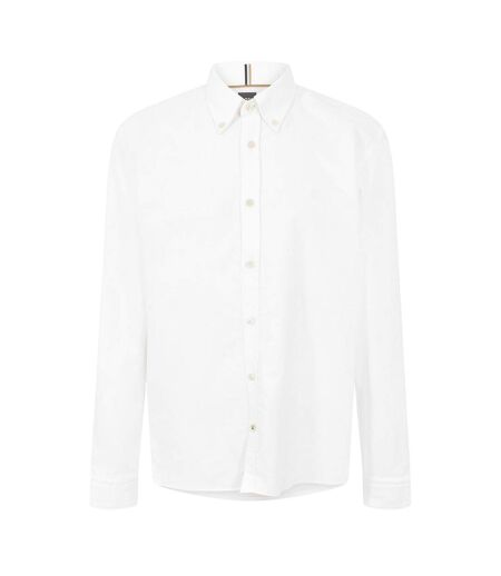 Mens Liam Patterned Collared Long-sleeved Button-down Shirt White Boss