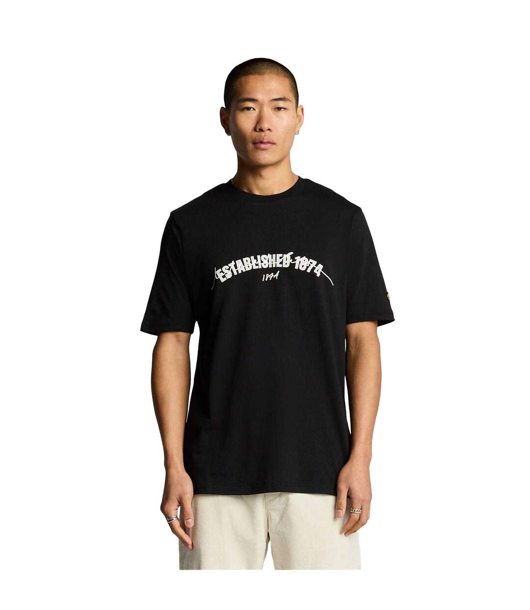 T-shirt Motif Graphique Established Homme Noir Lyle & Scott-1