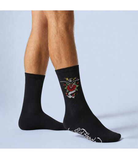 5 Pairs Mens Black Crew Breathable Socks