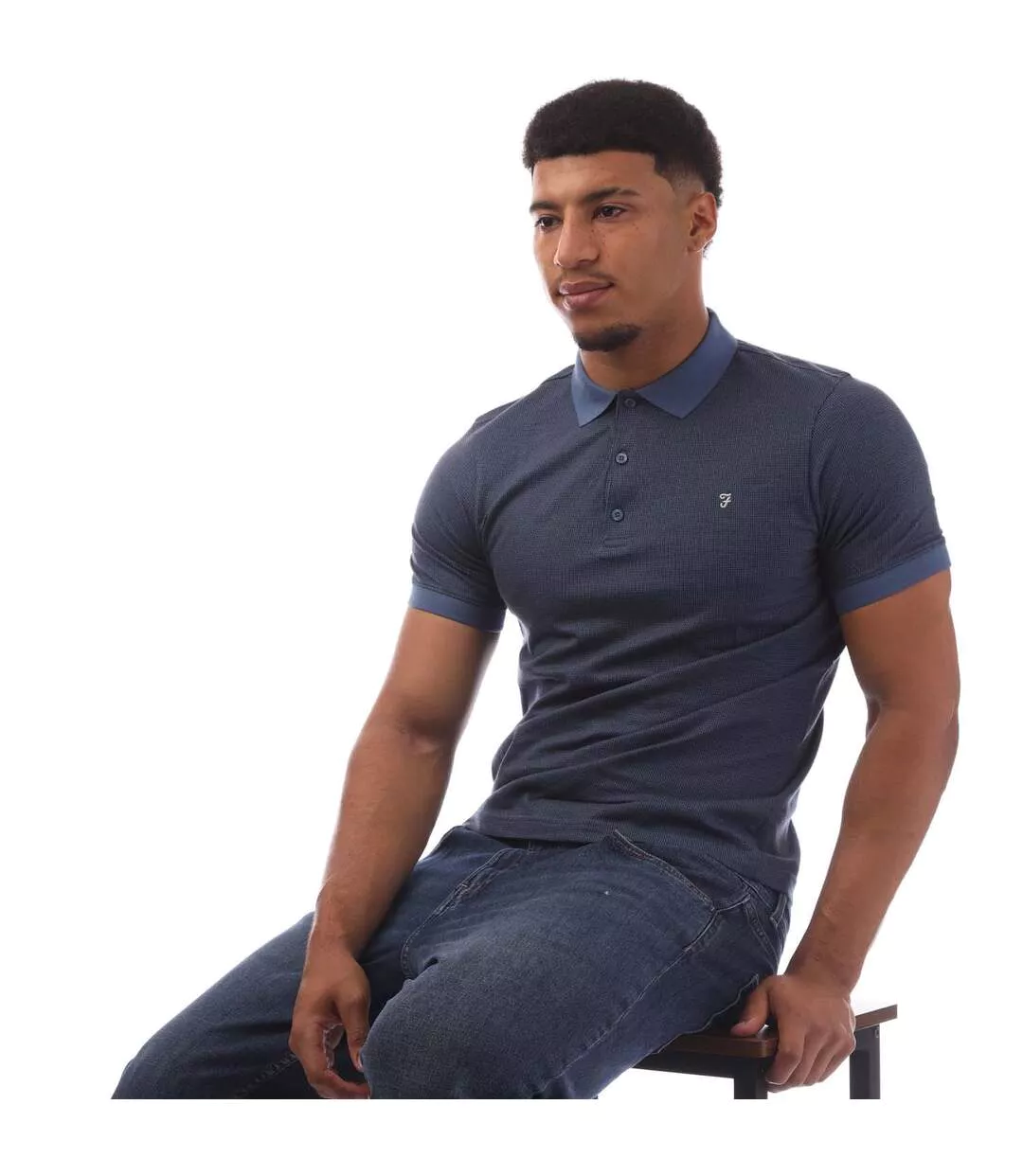 Polo Style Logo Brodé Stafford Homme Bleu Farah-1