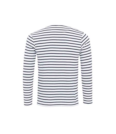 T-shirt long john homme blanc / bleu marine Premier