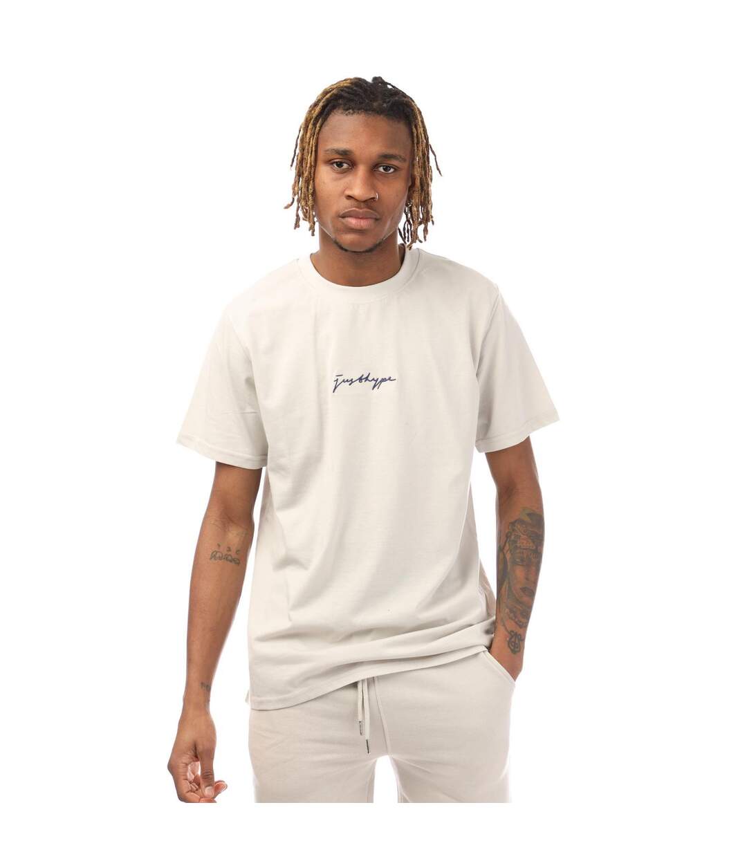 T-shirt Motif/style Signature Homme Gris Hype-1