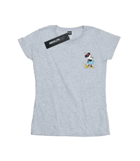 Disney Femme/Ladies Minnie Mouse Kick Chest Cotton T-Shirt (Gris sportif) - UTBI31752