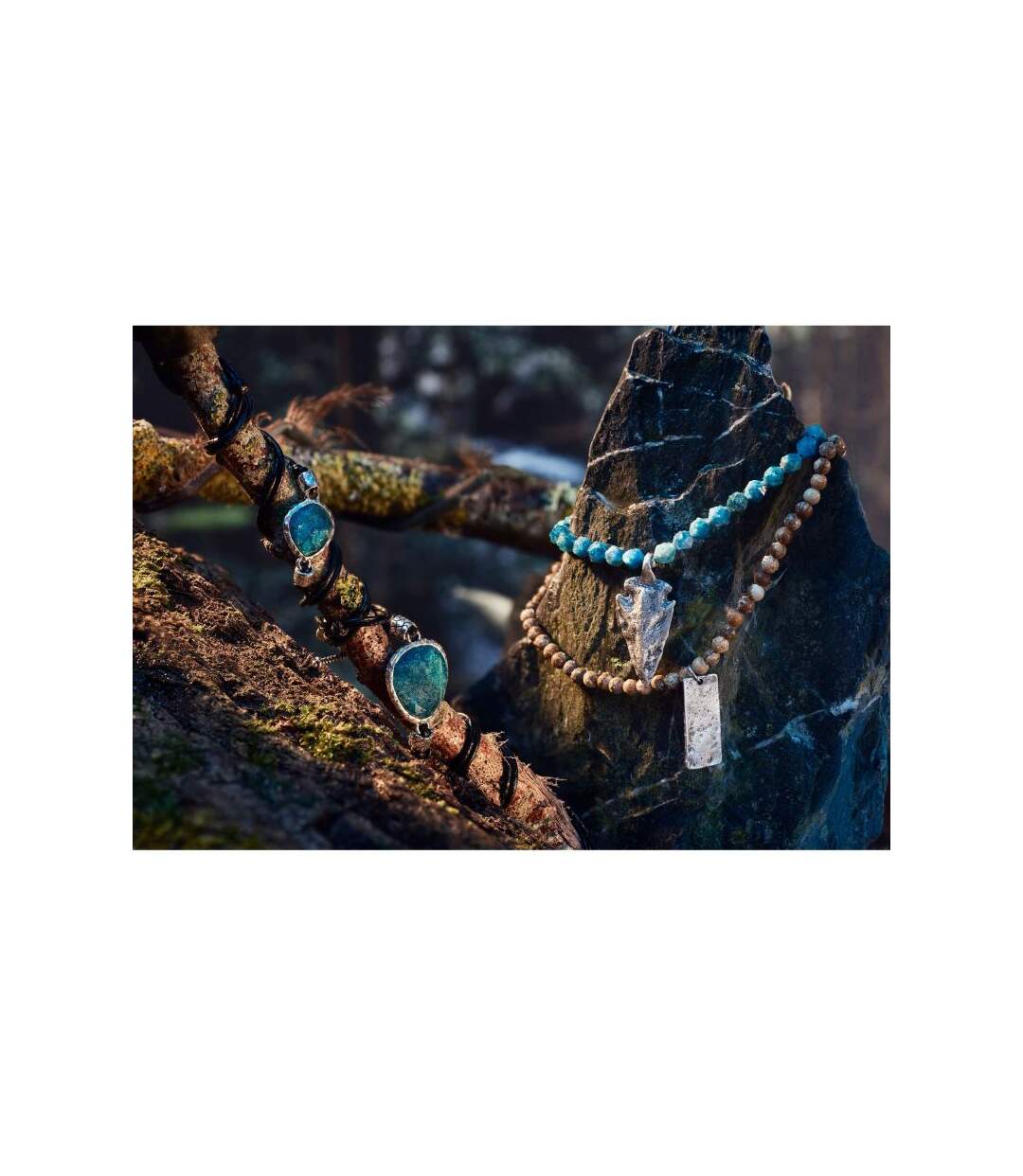 Bracelet Homme ajustable pierres multicolores COLORED