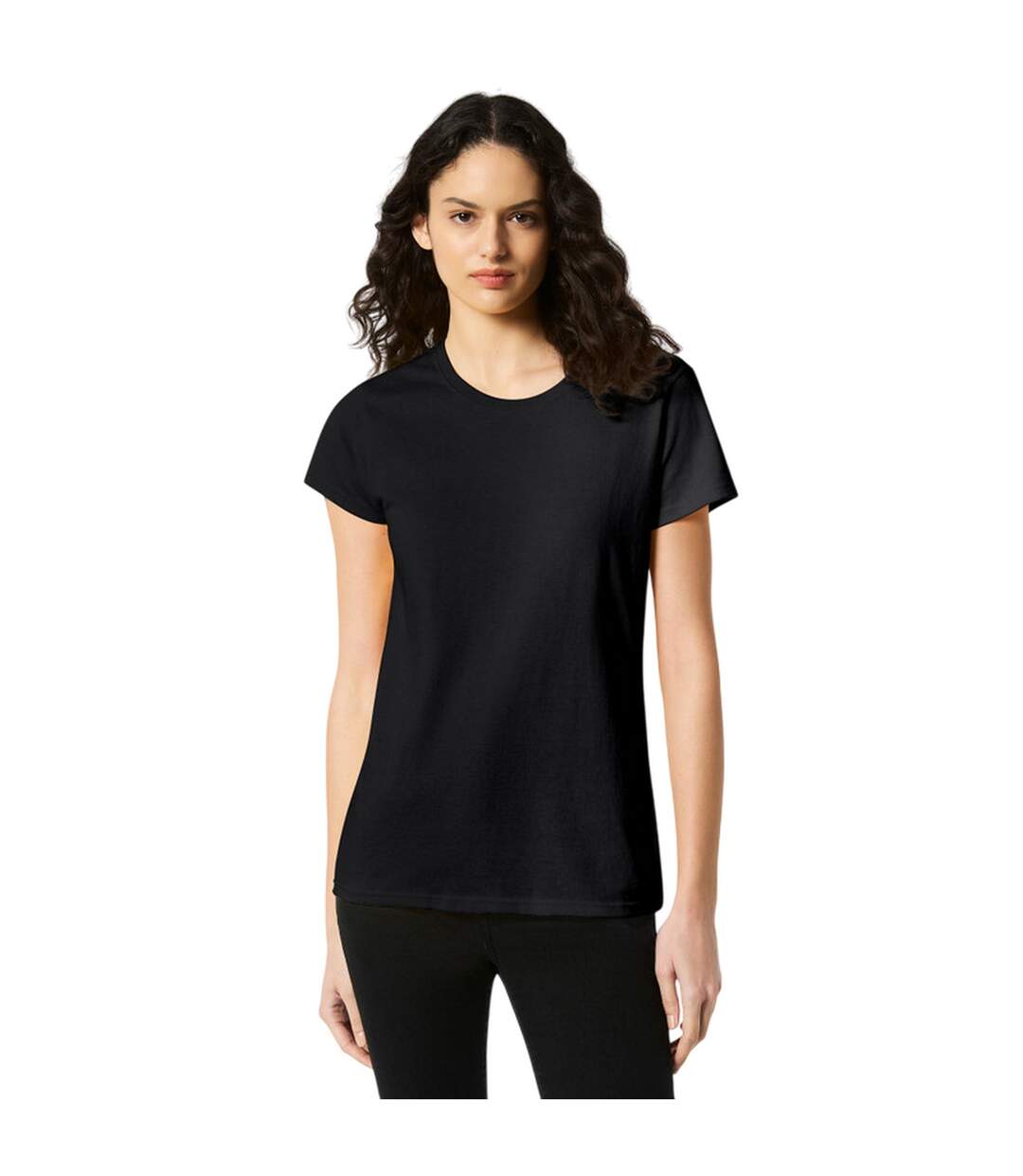 T-shirt Femme Noir Gildan-1
