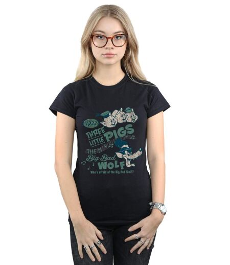 Disney - T-shirt THREE LITTLE PIGS WHO'S AFRAID OF THE BIG BAD WOLF - Femme (Noir) - UTBI15944