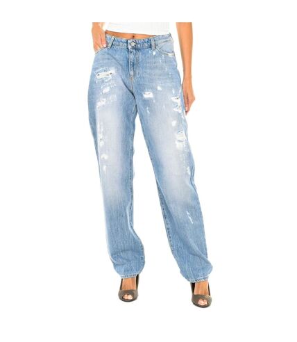 Long ripped and worn effect jeans pants 3Y5J15-5D1AZ woman