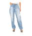 Long ripped and worn effect jeans pants 3Y5J15-5D1AZ woman