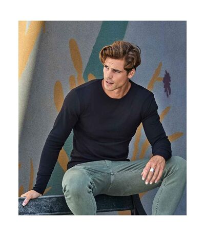 Mens Interlock Long-sleeved T-shirt Black Tee Jays