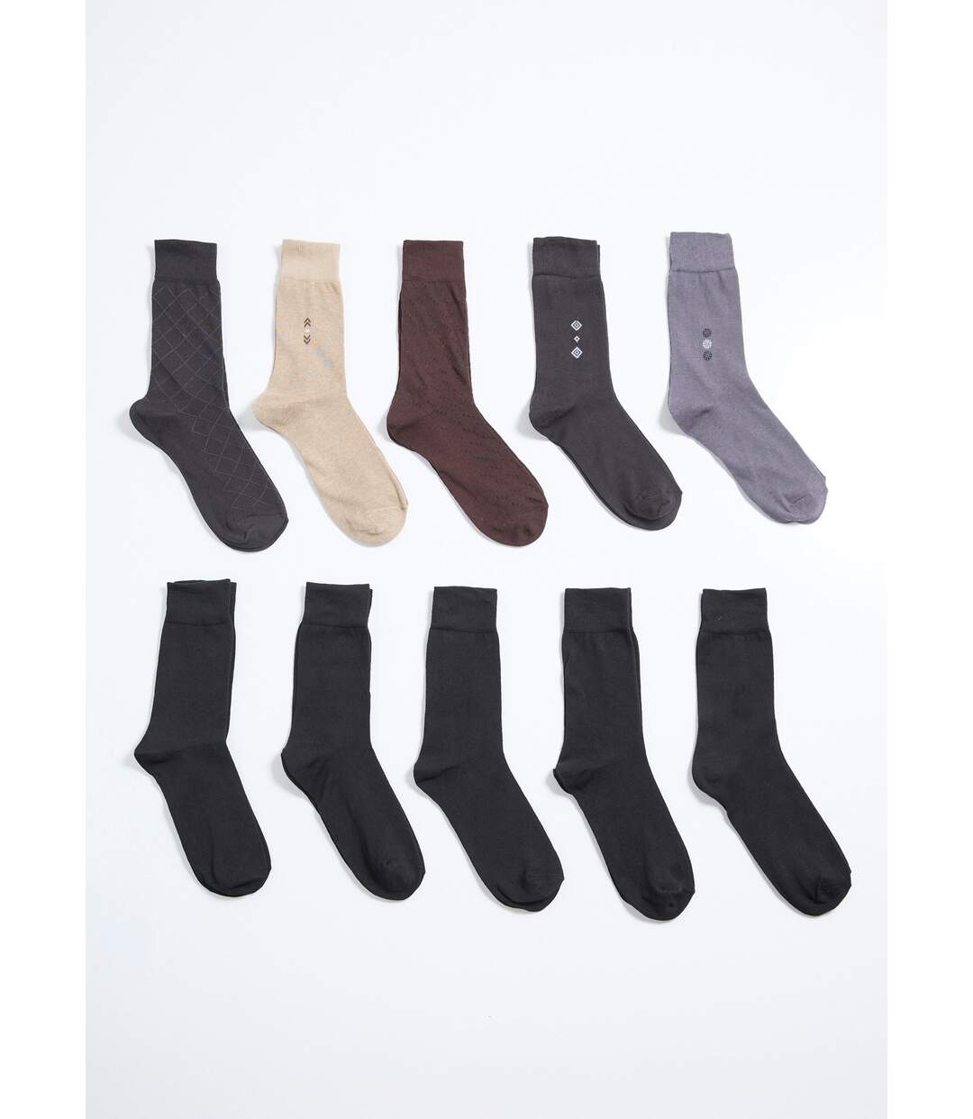 Lot de 10 Chaussettes unies et motifs-2