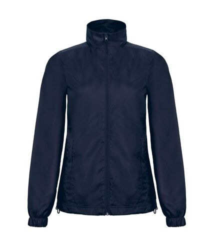 B&C Womens/Ladies ID.601 Hooded Showerproof Windbreaker Jacket (Navy) - UTRW3523