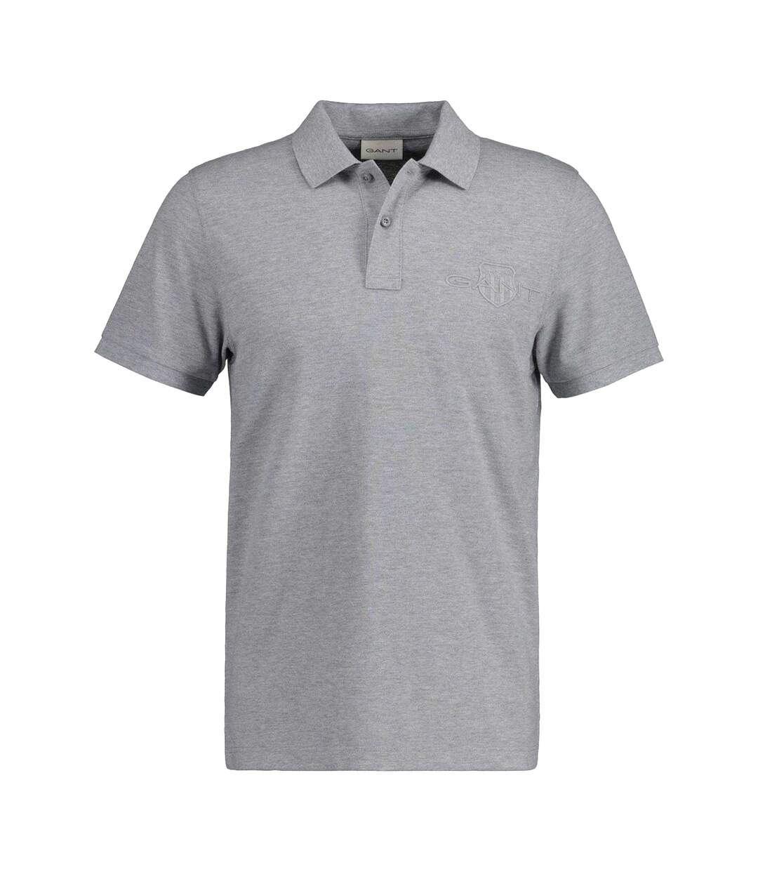 Polo Manches Courtes Motif/style Bouclier Homme Gris Gant-2