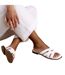 Womens/ladies crete multi crossover strap sliders white Where´s That From