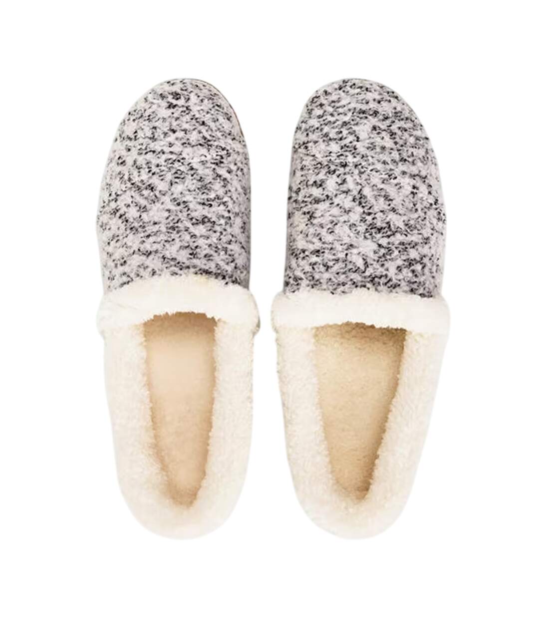 Womens/ladies Speckle Slip-on Slippers Grey Toms-4