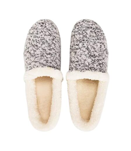 Womens/ladies Speckle Slip-on Slippers Grey Toms
