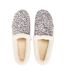 Womens/ladies Speckle Slip-on Slippers Grey Toms-4