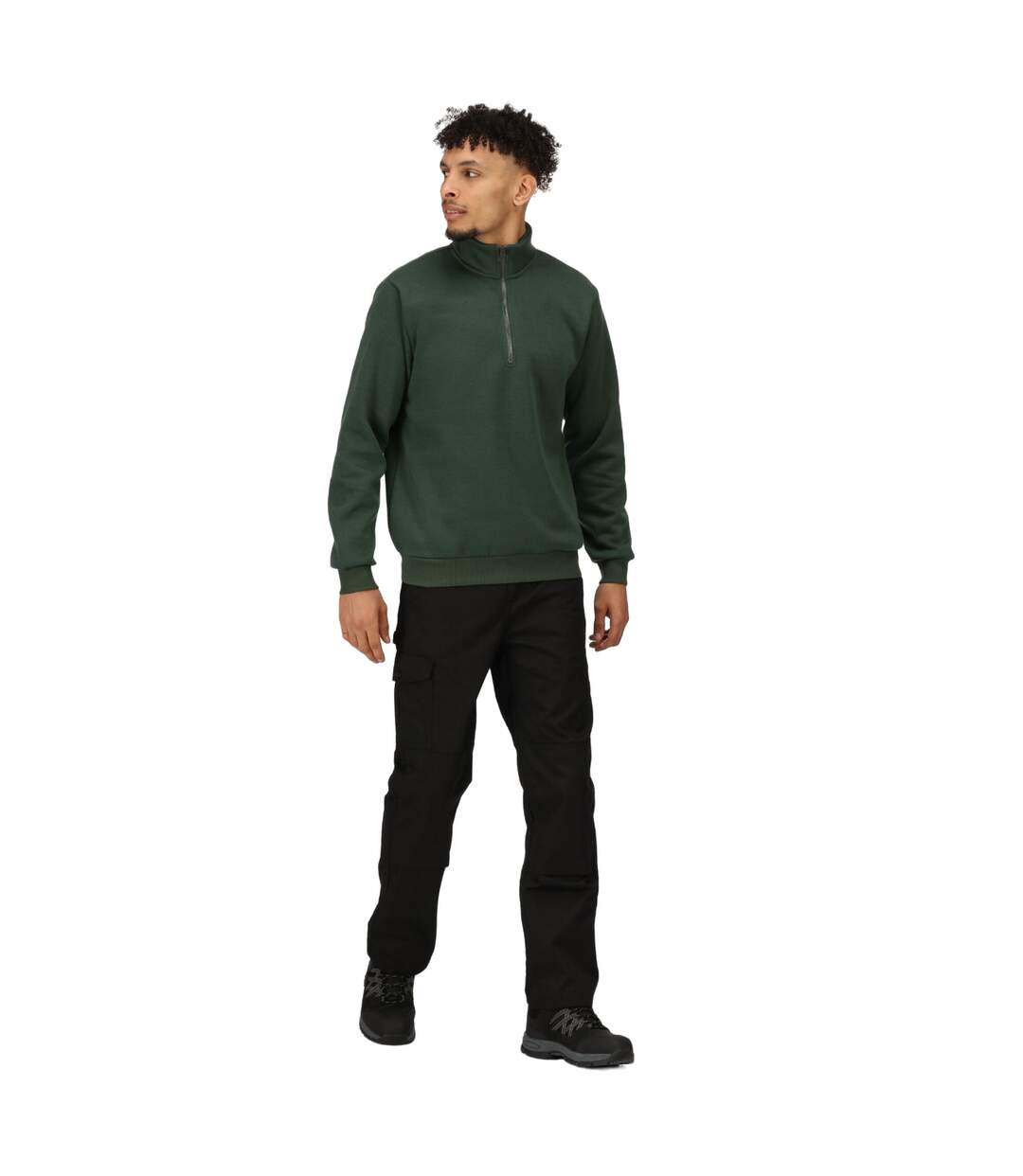 Mens Quarter Zip Sweatshirt Dark Green Regatta Professional-1