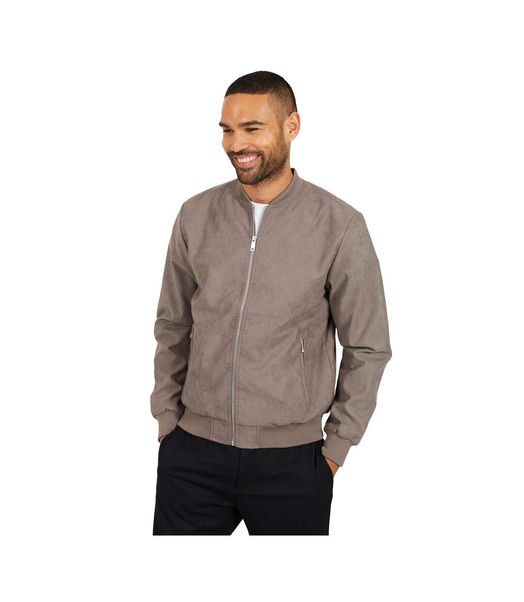 Blouson Aviateur Homme Taupe Brave Soul-1