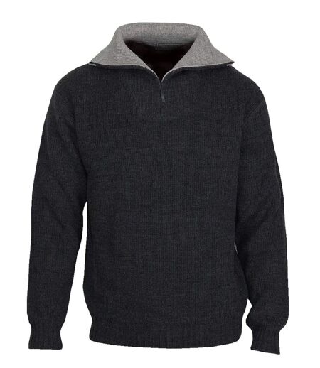 CHALLENGER PRIMO5 — Pull camionneur col camionneur noir/anth : chaleur et style authentique