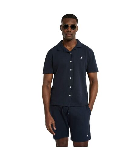 Mens Dundo Embroidered Short-sleeved Shirt Dark Navy Nautica