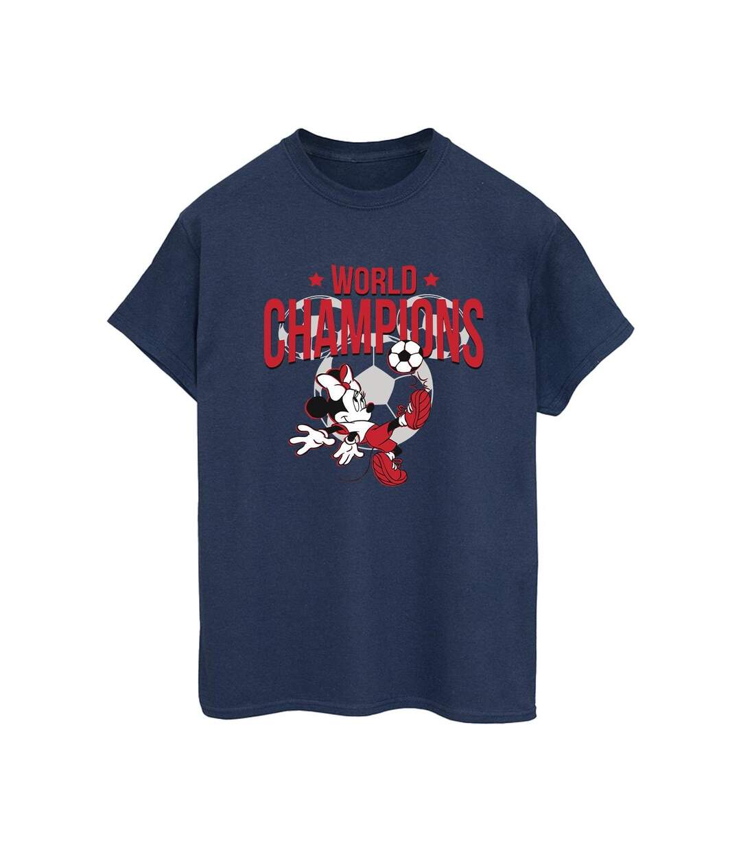 Disney Femmes/Les femmes Minnie Mouse World Champions Coton Boyfriend T-Shirt (Bleu marine) - UTBI38638-1