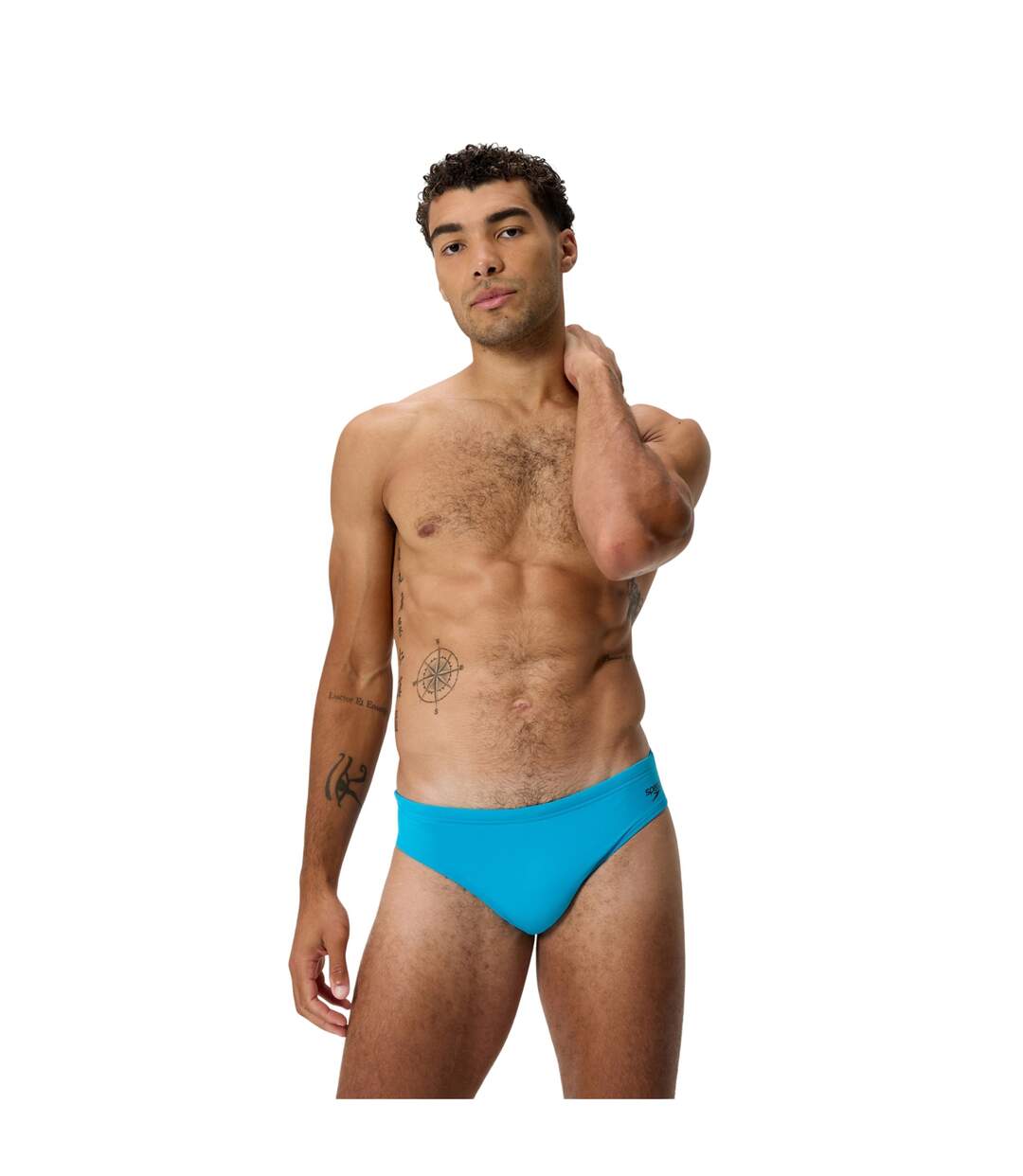 Mens Big Logo Endurance+ Swim Briefs Turquoise Speedo-1