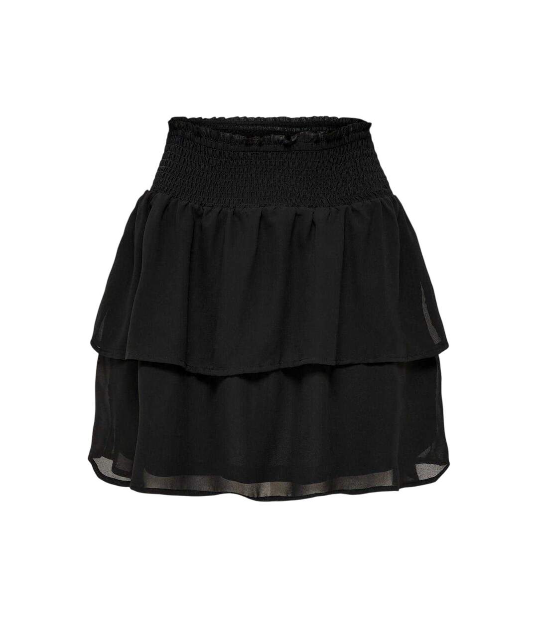 Womens/ladies Tiered Regular Mini Skirt Black Only-2