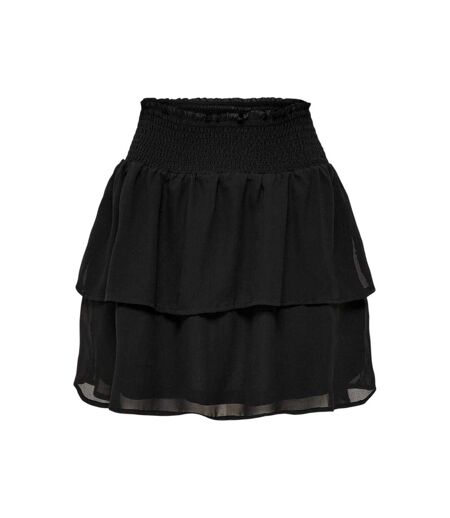 Womens/ladies Tiered Regular Mini Skirt Black Only