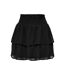 Womens/ladies Tiered Regular Mini Skirt Black Only-2