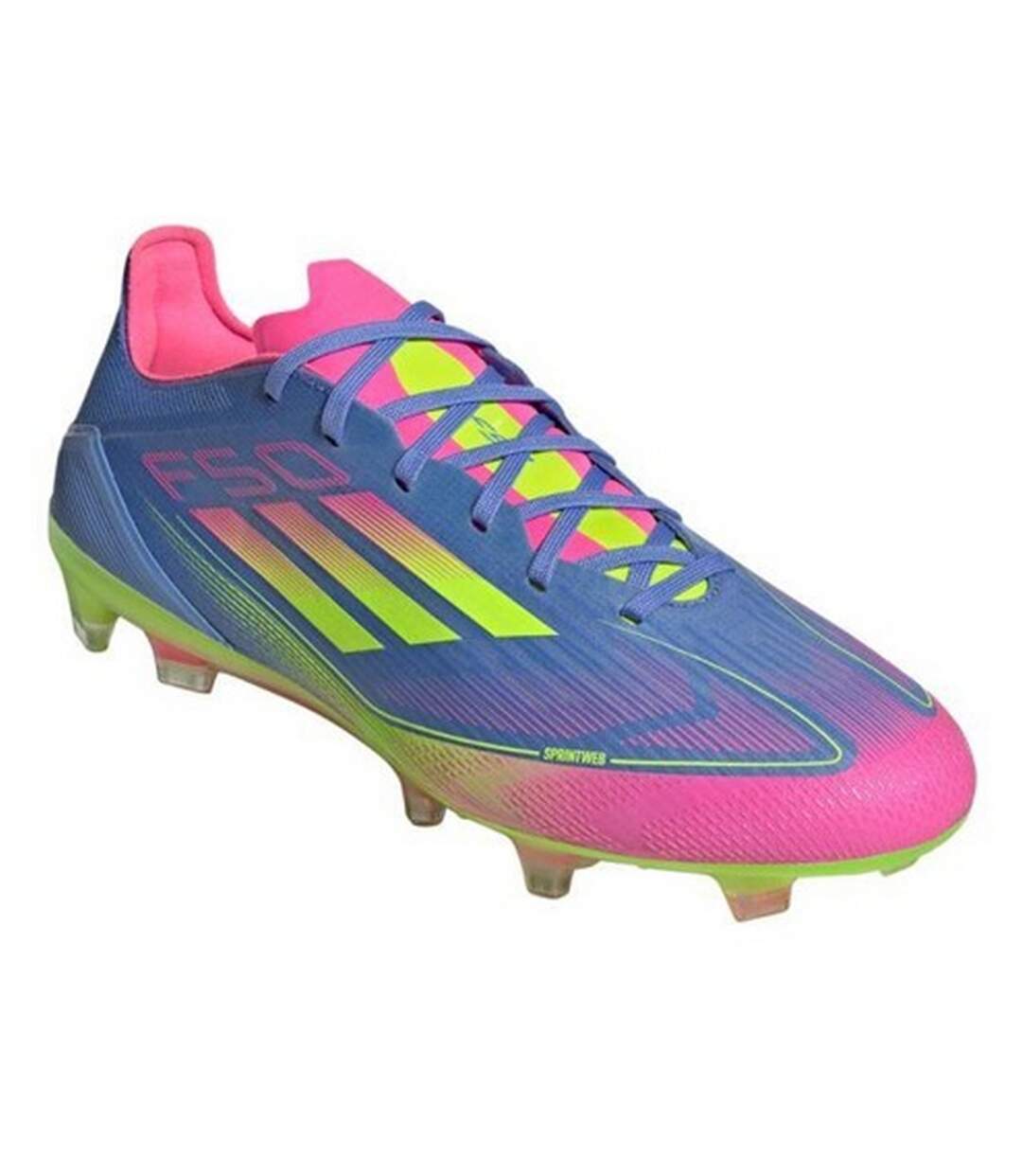 Chaussures De Foot Pour Terrain Ferme F50 Pro Homme Bleu Vert Rose Adidas-1