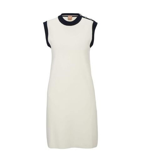 Womens/ladies Franata Knitted Dress White Black Boss