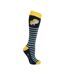 Pack Of 3  Womens/ladies Night Owl Socks  Navy Yellow Hy-4