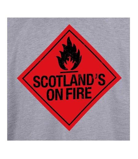 Mens Scotlands On Fire T-shirt Grey AWD
