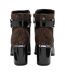 Womens/ladies Adelaide Leather Block Heel Ankle Boots Brown Lotus Shoes-2