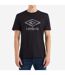 Mens stacked logo t-shirt black/castle rock Umbro