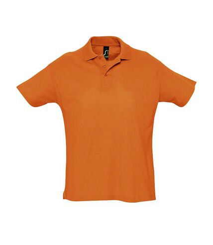 SOLS Mens Summer II Pique Short Sleeve Polo Shirt (Orange) - UTPC318