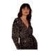 Dorothy Perkins Womens/Ladies Sequin Velvet Wrap Petite Midi Dress (Cobalt) - UTDP4184