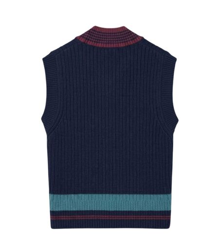 Unisex Adult Badge Knitted Regular Sweater Vest Navy Lacoste