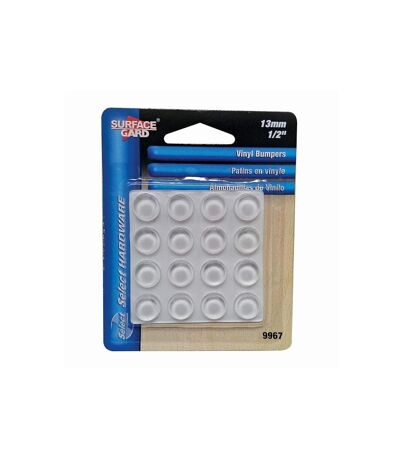 Surface gard 16 round pads clear vinyl 13mm one size one colour Universal Textiles