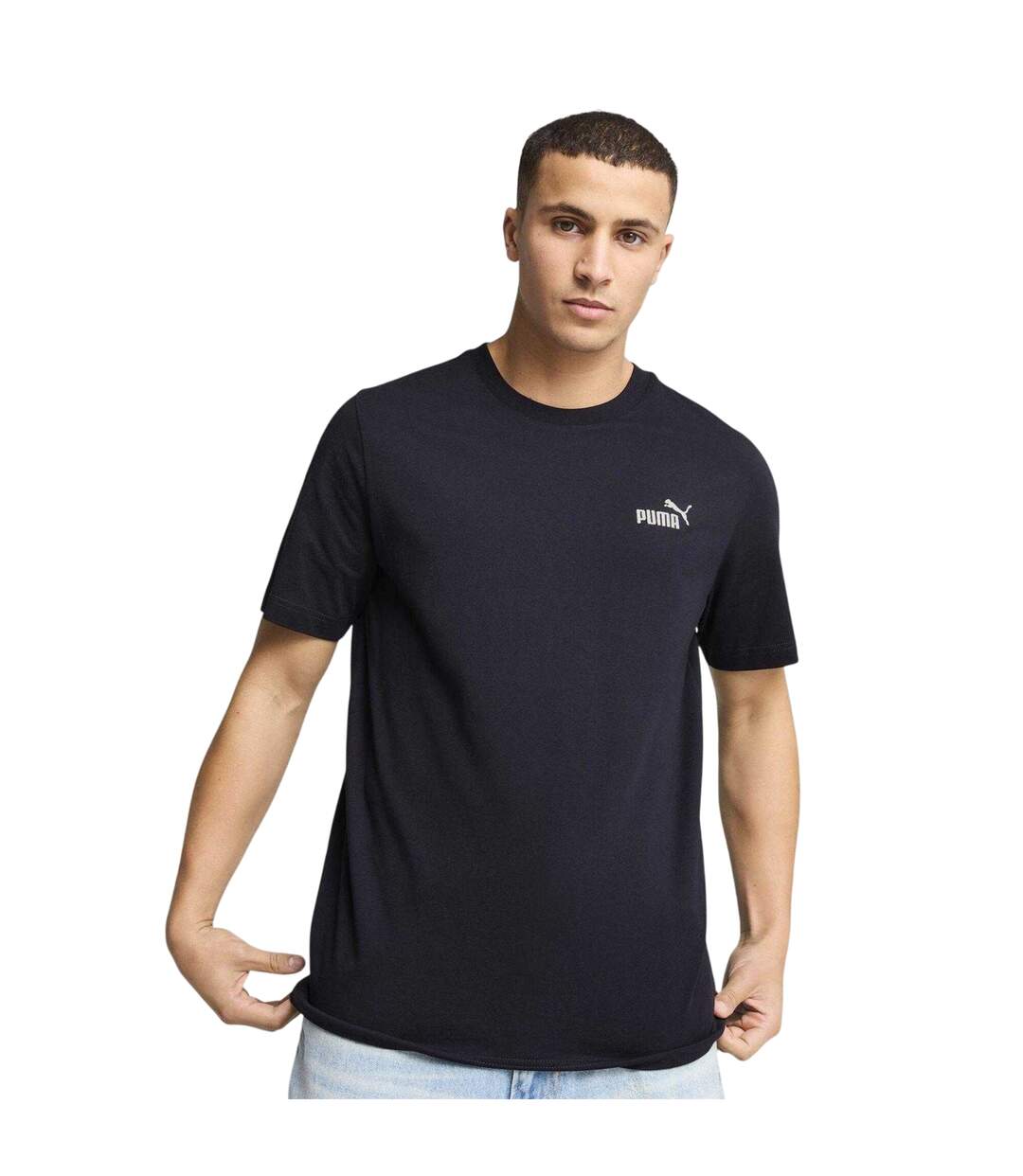 Mens Essentials Small Logo T-shirt Navy Puma-4