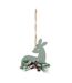 Sujet de Noël en Métal Renne 8cm Vert-1