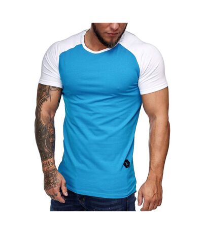 T-shirt bi color homme T-shirt 1302 turquoise
